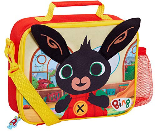 Bing Isolierte Lunchtasche mit 3D-Ohren, für Jungen, Mädchen, Kindergarten, Schule, Lunchbox, Getränkehalter mit abnehmbarem Gurt