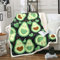 Homemissing Karikatur Avocado Decke 150x200cm Süße Tropische Frucht Kuscheldecke Paare Wohndecke für Jungen Mädchen Kinder Teenager Liebe Schlafzimmer Dekor Grün Flanell Fleecedecke