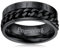 FaithHeart Schwarz Fingerring mit Rune Symbol Panzerkette Spinnerring zum drehen Punk Fingerring Partnerring Ehering für Valentinstag Weihnachten