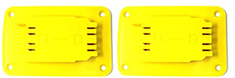 Yellow Plastic Power Tool Holder Mount for Milwaukee M18 or Dewalt 20V 12V Power Drill (2)