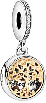 MariaFonte Charm New 2025 Compatibile Tutte Marche Albero Vita Oro Family Forever Portafortuna Argento 925 Ciondoli Originale Bead Compleanno Anniversario Amicizia Mamma Cuore Famiglia Natale