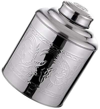 Luxshiny Stainless Steel Tea Canister with Airtight Lid for Loose Leaf Tea Storage and Coffee Sugar Organizer - Portable Kitchen Food Storage Tin 5.5In X 4In