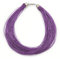 Avalaya Purple Silk Multistrand Cord Necklace - 50cm L