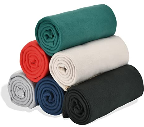 Special SG Glory Fleece-Überwurfdecke, leicht, warm, weich, gemütlich, haustierfreundlich, Fleecedecke, einfarbig, für Zuhause, Bett, Sofa, Schlafsaal, Büro, Hochzeit, Outdoor, 6 Stück – 127x152 cm