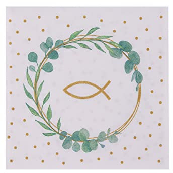 Mank Airlaid Servietten, perfekt für Gastronomie und Feiern, textilähnlich und saugstark, 50 Stück Eukalyptus, Herz, Kelch, Fisch | Hochzeitsservietten (33 x 33 cm Fisch)