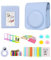 Berfea Funda Protectora Kit para cámara Compatible con Fujifilm Instax Mini 12 instantánea, con Bolsa de Hombro,álbum, calcomanías, Filtro de Colores, Marco de decoración de Pared, Lente Selfie, Azul