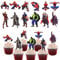 Avengers Cupcake Topper, 48 Stück Superheld Cake Toppers, Avengers Muffin Deko, Cake Topper Geburtstag Partydekorationen, Kuchen Dekoration Junge, Superheld Kuchen Deko für Kinder