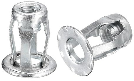 sourcing map Tuercas de gato M6, 10 tuercas de inserción roscadas, tuercas de remache de acero al carbono para metal fino, 18,6 mm de longitud