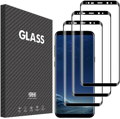 Vsjnk Verre trempé pour Samsung Galaxy S8 Film protection ecran, 3 Pièces protector HD Vitre 9H Dureté Glass Sans Bulles Anti-Rayures Compatible avec Samsung S8