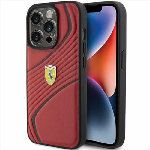 Ferrari FEHCP15LPTWR Hülle für iPhone 15 Pro 6.1 Rot hardcase Twist Metal Logo