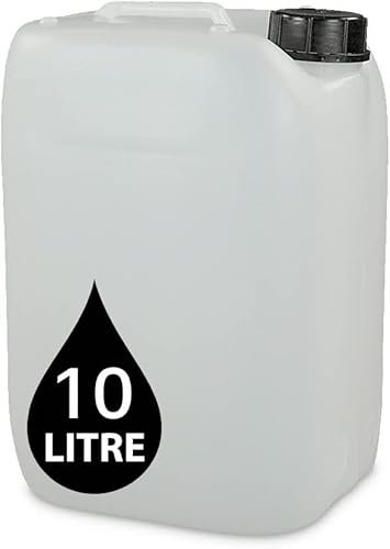 PowerChem 10 x 10L JERRY CAN - UN Approved Stackable Bottle Container + 51mm Tamper Evident Cap | Perfect for Storage of Water Liquid NATURAL