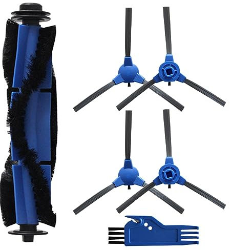 Donkivvy 6-teiliges Hauptseitenbürstenfilter-Set für Kyvol Cybovac E20 E30 E31 EC30MQ Roboter-Staubsauger, 1 Hauptrollbürste, 4 Seitenbürsten, 1 Reinigungsbürste