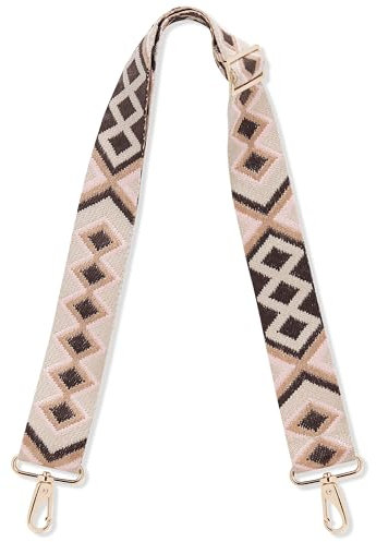 Expatrié Taschengurt zum Wechseln - Jeanne Ethno Rosa - Verstellbarer Schultergurt für Taschen Umhängetasche Bauchtasche - Flexibler Handtaschen Gurt mit Karabiner