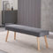 B&D home Sitzbank Emil, Kord Stoff Esszimmerbank 160cm gepolstert Holzbank für Esszimmer, Flur, Garderobe mit Massivholzbeinen, skandinivisch modern Design, Anthrazit, 11308-160-ANTR