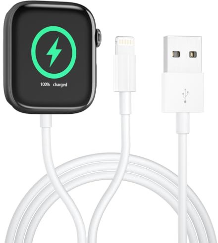 Fast Charger for Apple Watch/iPhone Charger 2-in-1, USB Charger Compatible with iWatch Series Ultra/8/7/6/5/4/3/2/1/SE, iWatch Magnetic Fast Charger Cable 120cm for iPhone 15/14/13/12/11/pro/xr