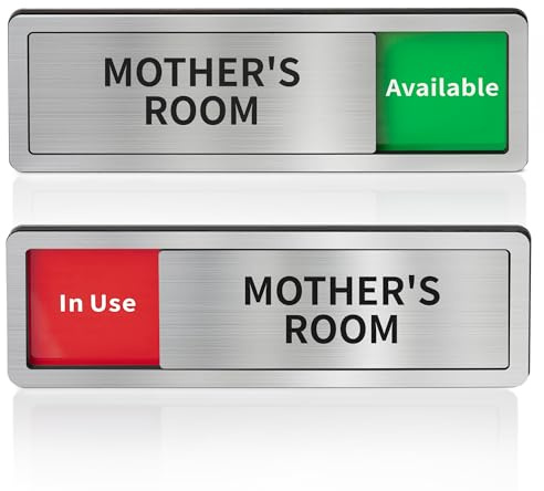 Cartello scorrevole per porta scorrevole con scritta in lingua inglese Mother's Room Do Not Disturb, in uso/disponibile, per casa, ufficio, benessere, conferenze, spazio libero occupato, privacy,