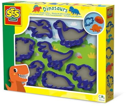 SES Creative Knete-Ausstechformen - Dinos, Diverse Farben