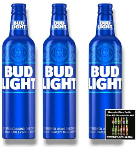 Bud Light Aluflasche 3 x 473ml - Original Import aus den USA - Twist-Off Cap - Anheuser Busch