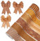 6 Rollen 30 Yard Weihnachten Band Dekorationen Weihnachtsbaumband Geschenkbox Verpackungsband Glitzer Weihnachtsbänder Schleifenband für Geschenk Weihnachtsbaum Dekoration, Bronze