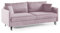 LIKMA 3 Sitzer Sofa Mara 209 cm mit Schlaffunktion und Bettzeugbehälter, Velvet Schlafsofa mit Bettkasten, Moderne Couch, Sofagarnituren, Bettsofa Farbe: Helles Lila, Stoff: Velours Riviera 62