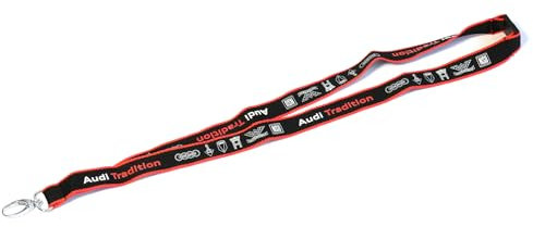 Audi A8-8272 Lanyard Schlüsselband Umhängeband Schlüsselring, 3D-Druck, schwarz/rot
