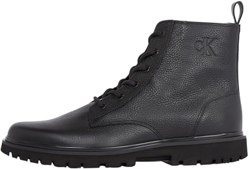 Calvin Klein Herren Mid Boot Stiefel Eva Mid Tumbled zum Schnüren, Schwarz (Triple Black), 43