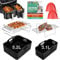 Air Fryer Accessories Compatible for Tefal 5.2L/3.1L, Lakeland 5L/3L, Tower T17099 5.2L/3.3L, Salter 5.5L/3.5L Different Two Size Dual Airfryer, Reusable Silicone Air Fryer Liners, Air Fryer Racks