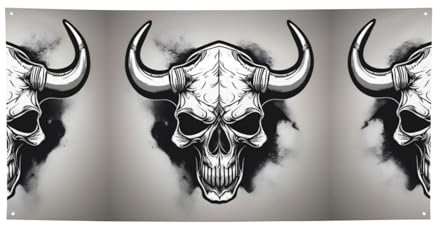 Pancartas y carteles de calavera de toro personalizados para exteriores, pancarta personalizada para fiestas, cumpleaños, eventos de graduación