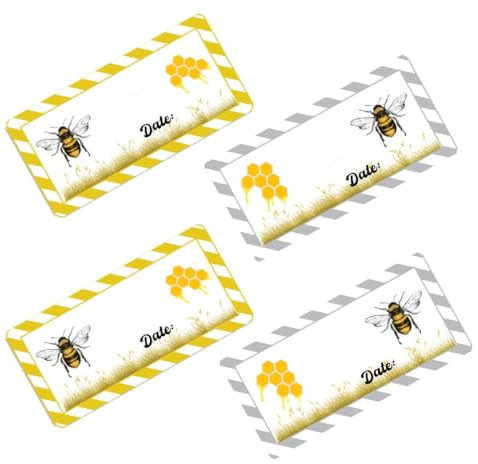 72 Honey Bee Jar Labels, Food Jar Sticker 60mm x 28mm