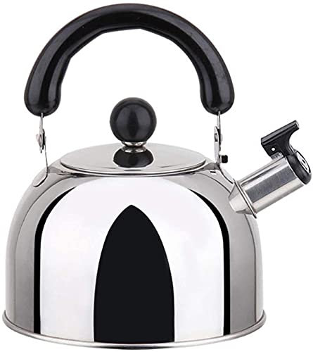 Tetera de acero inoxidable Teteras con silbido Tetera con silbato Tetera con silbido de acero inoxidable para estufa Mango ergonómico para calentar té Café Leche Tetera d