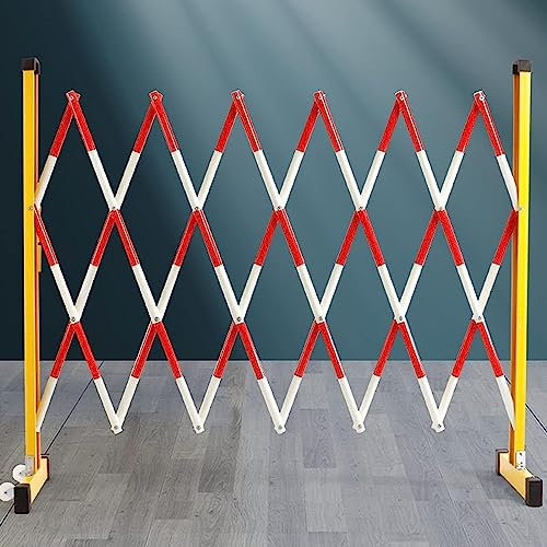 Absperrungsgeländer, Verkehrszaun, tragbare Fußgänger-Leitplanke mit 2 Rädern, Leitplanke für Baustellen (rot, 1,2 x 5 m)