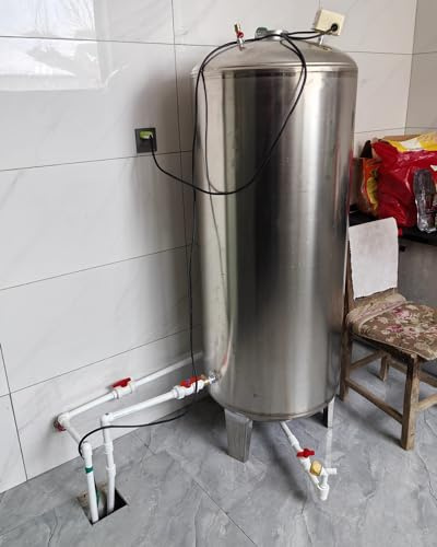 Ausdehnungsgefäß Heizung Haushalts-Wasserdrucktank Aus Edelstahl, Automatische Wasserversorgung Im Keller - 60 100 160 200 250 300 L Fassungsvermögen, Komplettes Installationsset(155x50cm(300L/79.2gal