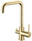 Homelody Grifo Cocina Fregadero De Agua Caliente Y Fría Grifo Doble Cuerpo De Cobre Grifo De Cocina Para Beber Directo Dorado