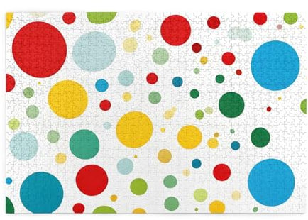 Twister Polka Dots bedrucktes Bild, personalisiertes Holzpuzzle, 1000 Teile, interessante Puzzles für Erwachsene und Familien, Kinder, Landschaftstierpuzzle