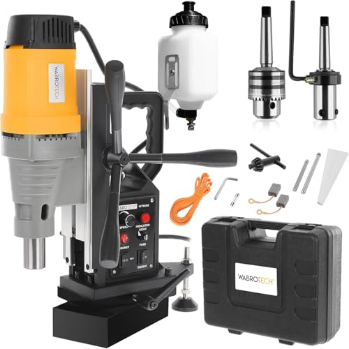 WABROTECH® WT98RE Magnetbohrmaschine 98 mm - Magnet Kernbohrgerät 520 U/min - Magnethaltekraft 16800 N - Tragbar Magnetbohreinheit M3-M22 für Metallbearbeitung - Kernbohrmaschine 2080 W - Magnetbohrer