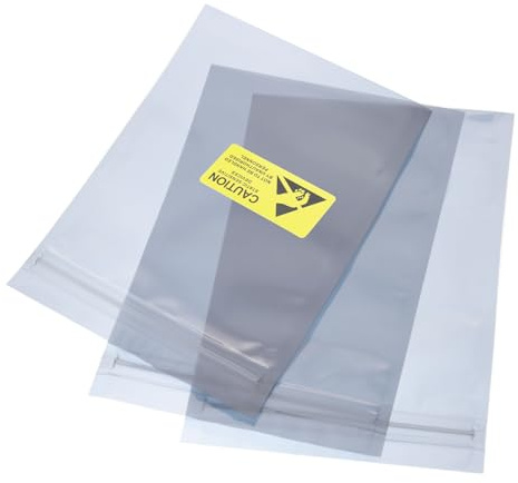 QUARKZMAN Antistatische Beutel mit Antistatischem Aufkleber 50 Stück 6x8 Zoll (15x20 cm) Wiederverschließbar für Festplatte HDD SSD Leiterplatte