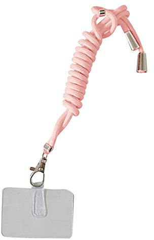 budiniao Phone Safety Nylon Hanging Ropes Detachable Metal Carabiner Neck Cord Anti-drop Crossbody Necklace Lanyard Strap, Pink