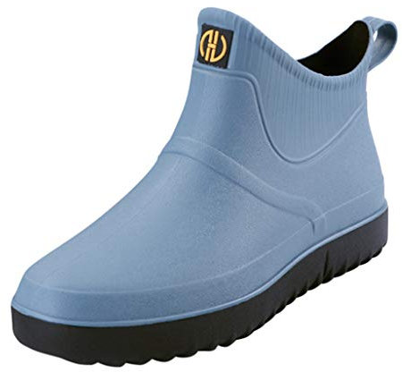 Stivali di Gomma Uomo Stivali Scarpe Impermeabili Alla Caviglia Moda Breve Pioggia Casual Slip D'acqua Uomini All'aperto Scarpe Casual Per Uomo Uomo Uomo In Pelle, blu, 40 EU