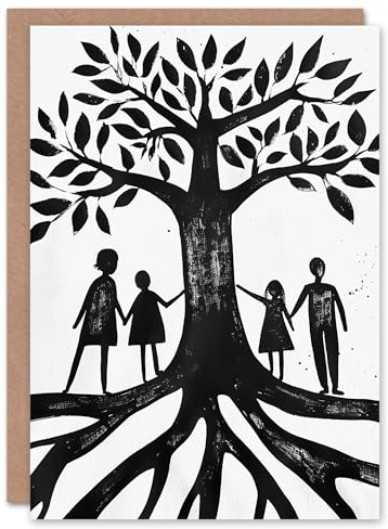 Artery8 Family Roots Black and White Conceptual Art Blank For Him Or Her Art Birthday Card