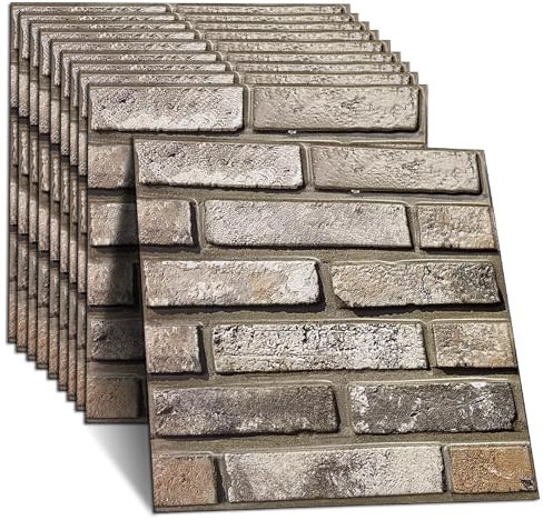 3D Wandpaneele 10 Stück Wandpaneele Selbstklebend 30x 30cm Wandaufkleber Wasserdicht Wandtapete Klebetapete für Küche Schlafzimmer Badezimmer Wohnzimmer