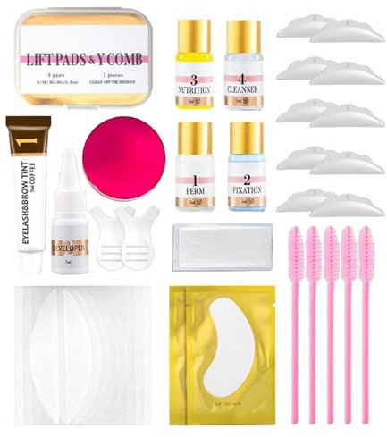 Kit de permanente de pestañas | Kit de coloración de cejas y pestañas | Permanente de pestañas de larga duración | Kit de pestañas y cejas | Kit de permanente de calidad de salón de belleza resultados