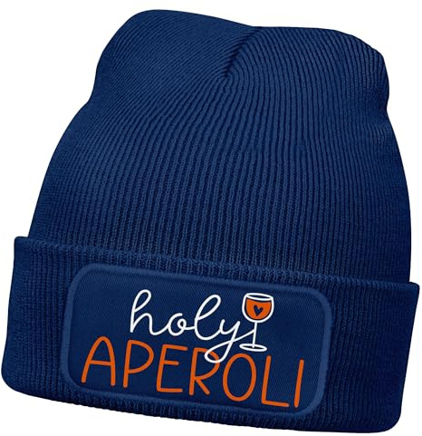 MoonWorks® Damen Beanie mit Patch They See me Aperollin Strickmütze mit Trink-Spruch Aufdruck Lustig Damenmütz