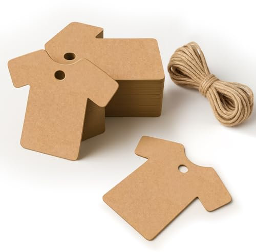 50 etiquetas de regalo en blanco de papel marrón con cuerda 6 x 5 cm para regalos de boda, cumpleaños, Navidad [ árbol de navidad ]