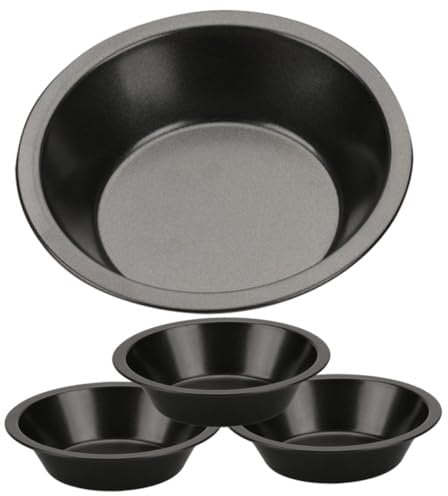 FUNOMOCYA 4pezzi Teglia Per Pizza Rotonda in Acciaio Al Carbonio Teglia Da Forno Rivestimento Antiaderente Accessori Per Pizza Riutilizzabili Per Cottura e Facile Pulizia Per Uso e