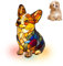 PONLCY Gebeiztes Harz Corgi Nachtlicht, LED Hund Tischlampe, Niedliche Haustier Themen Kunstlichter, Schlafzimmer Dekoration Basteln, Lustiges Geschenk für Kinder (Corgi B, 15cm)