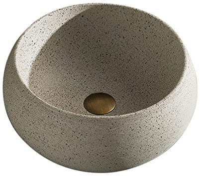 YNIYUJKL Lavabos De Encimera, Lavabo De Baño De 15.7, Redondo, Circular, sobre Encimera, De Porcelana, para Tocador, Ideal para El Hogar, Baño, Balcón, Lavabo, Tocador.