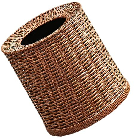 NUOBESTY Corbeille à Papier Tressée en Rotin 12 L sans Couvercle, Poubelle de Salon et Salle de Bain, Poubelle Décorative Osier pour Bureau et Maison, Corbeille à Déchets Légère