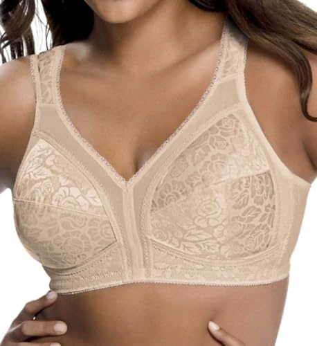 PLAYTEX Womens 18 Hour Comfort-strap Wireless Bra, Full-coverage With 4-way Trusupport, Single & 2 Count (1 Pack) Bras, Natural Beige, 38B US