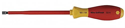 Wiha Tools 32034 Insulated Cushion Grip Slotted Screwdriver - 6.0 x 150 mm. by Wiha