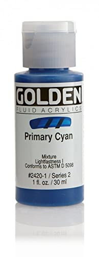 Pro-Art Prmry Cyan-Golden Fluid Acrylic, Acrylic, Multicolour
